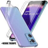 Pack Case for OPPO Find X5 Lite and 2 Tempered Glasses, Silicone Case with 4 Reinforced Corners