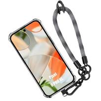 Coque - pour Google Pixel 9 Pro XL - Antichoc - Transparente - Bracelet Amovible Gris