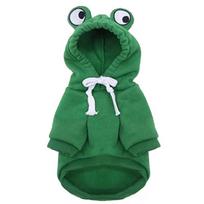 Cute Dog Hoodie Frog Shape Dog Coats Pet Halloween Cosplay Costume Pet Clothes Dogs Hooded Sweatshirt for Puppies Cat S žalia