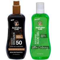 Australian Gold spray gel with bronzer SPF50 + Aloe after sunbathing