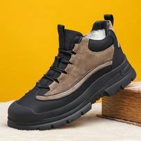 2024 Nauji vyriški batai Žieminiai pliušiniai šilti sniego batai Vandeniui atsparūs odiniai sportiniai medvilniniai batai vyrams Neslystantys žygio batai Botas Hombre 39 chaki