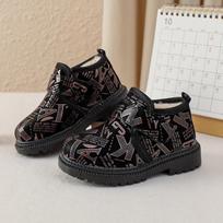 Botas Para Niña Platform Kid Boot 2024 Winter New Casual Snow Boot Warm Boy Leather Boot Cartoon Girl Boot Cotton Shoe Kid Shoe 21 insole13.5cm