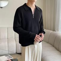 Men's Long Sleeves Shirt Casual Loose Solid Color Shirt L juoda