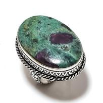 Ruby in Fuchsite  Ethnic 925 Sterling Silver Gift Ring Size 8 D6Q84