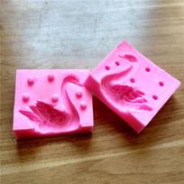 3D gulbės formos šokolado formos silikono fondant pelėsio pyrago kepimo priemonė rožinė 2Pcs