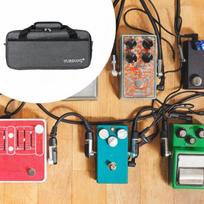 Effects Pedal Board Bag Pedalboard Zipper Pouch Double Zippers Padded Water Resistant Travel Case 37x15.5x10.5cm