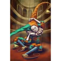 Vibrant Circus Clown Canvas Wall Art  Playful Joker Acrobatics Poster Prints for Living Room  Playground Decor 21cm×30cm NoFrame