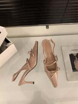 Niche prancūziški nude rožiniai aukštakulniai stiletto kulniuko rankinės galvutės basutės pasakiški batai 2025 m. pavasaris ir vasara su sijonu viengubos basutės 35 rožinė