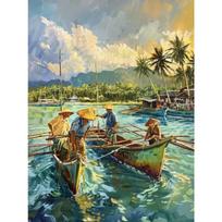 Filipino Cuisine Fishing Kamayan Nature Landscape Poster HD Printed Canvas Painting Wall Art Picture Modern Room Home Decor 21cm×30cm NoFrame