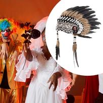 Artificial Feather Headdress American Decor Vintage Style Fancy Dress up Halloween juoda