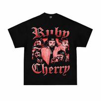 2025 Ruby Da Cherry Rapper Vintage Print Short Sleeve T-shirt High Quality Luxury Brand Hot Pop Style Ins Y2k Hot Pop Style S