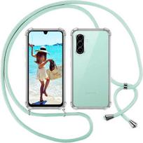Apsauginis dėklas - BOOLING - skirtas Samsung Galaxy A26 5G - Silikoninis - Atsparus smūgiams - Turkio spalvos dirželis per petį turkis/skaidri