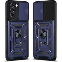 Protective Case - PROSHOP - for Samsung S21 FE - Reinforced Edge - Shockproof - Navy Blue mėlyna