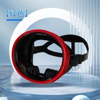 Diving Mask Goggles HD Anti-Fog Spearfishing Mask Freediving Mask Clear Panoramic Goggle with Adjustable Buckle for Free Diving raudona