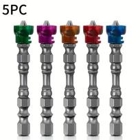 5pcs/set 65mm Magnetic Drill Bits 1/4 Inch Hex Shank S2 Steel PH2 Head Electric Screwdriver Bits Set 65mm