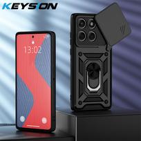 KEYSION Shockproof Case for Motorola Edge 60 Fusion 5G Slide Camera Protection Ring Stand Phone Cover for MOTO Edge 60 Fusion 5G for Edge 60 Fusion juoda