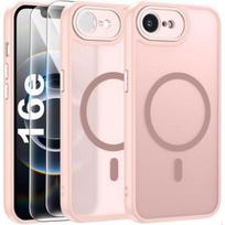 Case for iPhone 16th - BOOLING - Rigid Protection - Pink - 2 Tempered Glasses - Shockproof rožinė