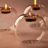 Transparent Glass Hurricane Candle Holder 8cm Crystal Ball Wedding Bar Party Valentine's Day Home Decor Christmas Decoration Candlestick Crafts YA089 #1