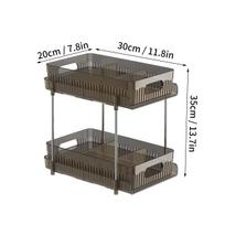 Double Layer Cosmetic Organizer Shelf Multifunctional Plastic Bathroom Shelf Pull Out Cabinet Storage Kitchen Organizer gintaras