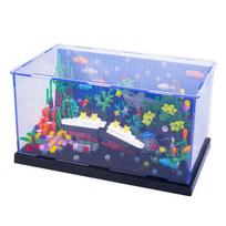 Underwater World Adventure Sharks Animals Plants Pirate Treasure Aquarium Ornaments Small Particles Building Block Other