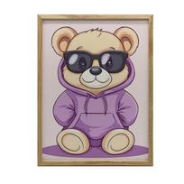 Plakat Miś W Fioletowym Hoodie Plakat Miś W Fioletowym Hoodie, 40X50 Cm, Rama Aluminiowa Czarna, Papier Matowy 230 Gsm 54