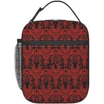 Pentagram Demon Baphomet Satanic Leakproof Washable Insulated Anime Lunch Bag Bento Bag Snack Bag Beach Storage Bag Organizer 26x21x11CM raudona
