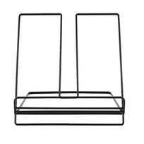 Iron Innovative Tabletop Book Shelf Rack Holder Tablet Computer Stand Home Decoration (Black) Black