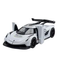 Mastelis 1/32 Koenigsegg KNSG Jesko Automobilio Modelis Žaislas Lydinio Kėbulas Guminės Padangos Metalinis Superautomobilio Modelis Atidaromos Durys Garsas Šviesa Vaikų Žaislai Dovanos balta