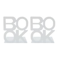 1 pora metalinių knygų laikiklių, itin tvirtų, neslystančių, dekoratyvinių knygų atramų namams, studijoms, biurui, mokyklai, baltos spalvos