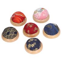6Pcs Pin Cushion Wooden Base Needle Holder Collector Sewing Accessory for Household
