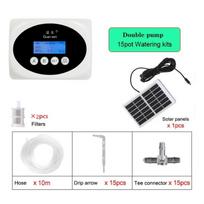 Double Pump Intelligent Drip Irrigation System Garden Water Pump Timer Solar Energy Potted Plant Automatic Watering Device