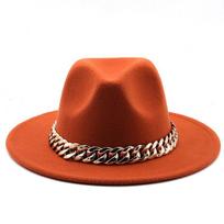 Winter Men's Woolen Jazz Hat New Large Eave Hat Fashionable Flat Brimmed Top Hat M（56-58cm）