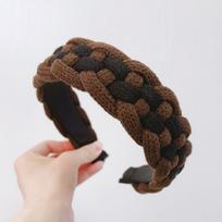 PROLY New Fashion Headband For Women Wide Side Warm Knitted Headwear Patchwork Turban Winter Casual Hair Accessories Hairband