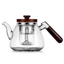 1000 ml Aukšto borosilikatinio stiklo arbatinukas, skirtas tiek virimui, tiek garinimui, Dvigubos paskirties stiklinis arbatinukas, Arbatinis virdulys, Arbatinis sietelis, Arbatos reikmenys white