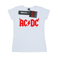 AC/DC Moteriški medvilniniai marškinėliai su logotipu „Ragai“ XXL balta