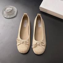 Gentle ballet ladyshoes flats candy soft sole silver red single shoes spring women's shoes 35 smėlis