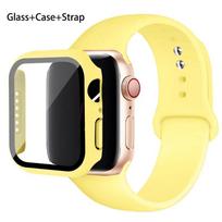 Stiklas + dėklas + dirželis Apple Watch Ultra 2 Band 44mm 40mm 45 41mm 38 42mm Silikoninio dėklo apyrankės Apyrankė iWatch Serija 9 7 6 5 4 3 8 38mm series 321