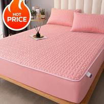 2026 Nauja paklodė čiužinio užvalkalas apsauginis užvalkalas kvėpuojantis negarsus dygsniavimo procesas storesnis vienspalvis modernaus stiliaus be užvalkalo pagalvei Mattress Cover(100x200cm) rožinė