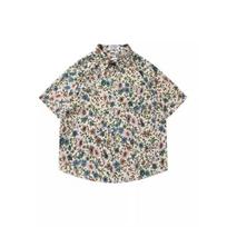 Cuban Collar Thai Beach Floral Shirt Short Sleeve Summer Ice Silk Southeast Asian Clothing Island Vacation Men's Beach Outfit M