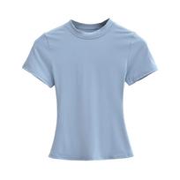 2024 American Women's Slim Fit Round Neck Short Sleeve Stretch T-Shirt Large
