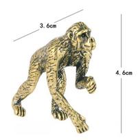 Brass Gorilla Miniature Statue Office Desk Tea Ceremony Animal Tea Pet Crafts Twelve Zodiac Monkey Fun Decor Crafts Figurines A