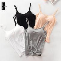Summer Wireless Sports & Casual Women's Yoga Vest with Built-in Cups XL pilka spalva