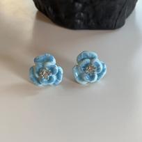 Silver needle zir*****il drop smudged flower earrings simple and versatile niche earrings fashion personality high sense earrings women