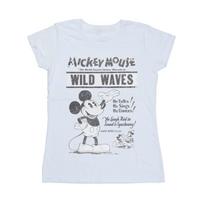 Disney Womens/Ladies Mickey Mouse Making Waves Cotton T-Shirt L balta