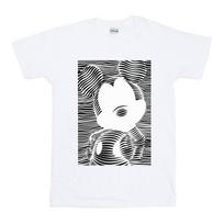Disney Mens Mickey Mouse Lines T-Shirt XXL balta