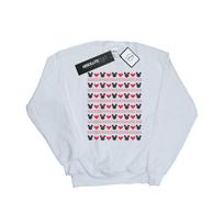 Disney Womens/Ladies Mickey And Minnie Christmas Hearts Sweatshirt XXL balta