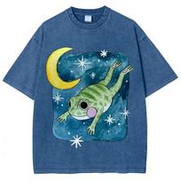 Oversized Y2K Style Top American Vintage Frogs Graphic Trend T Shirt For Women and Men in Outwears Streetwear 100% Cotton S
