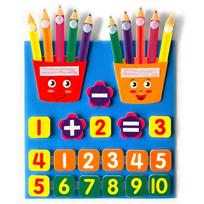 Kids Montessori Toys Felt Board Finger Numbers Counting Toy Learn Calculate Math Toy for Kids Kindergarten Learning Activities red