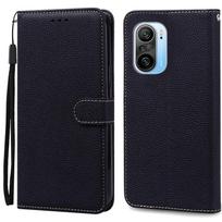 POCO F3 dėklas piniginė odinis atverčiamas dėklas Xiaomi POCO F3 M2012K11AG telefonui Dėklas POCO F3 Apsauginis dangtelis Fundas Korpusas For POCO F3 black