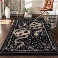 Washable Area Rug Snake Rug for Living Room Non-Slip Soft Bedroom Rugs Indoor Carpet for Dining Room Home Office Home Decoration 40X60CM